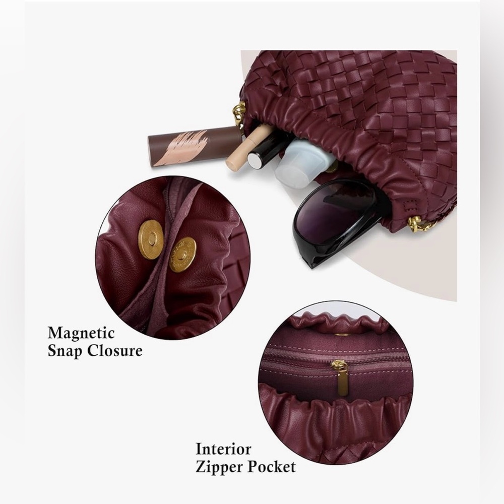 NEW Joryin Woven Crossbody Bag & Evening Purse Dumpling Clutch Hobo Cloud - Picture 2 of 7